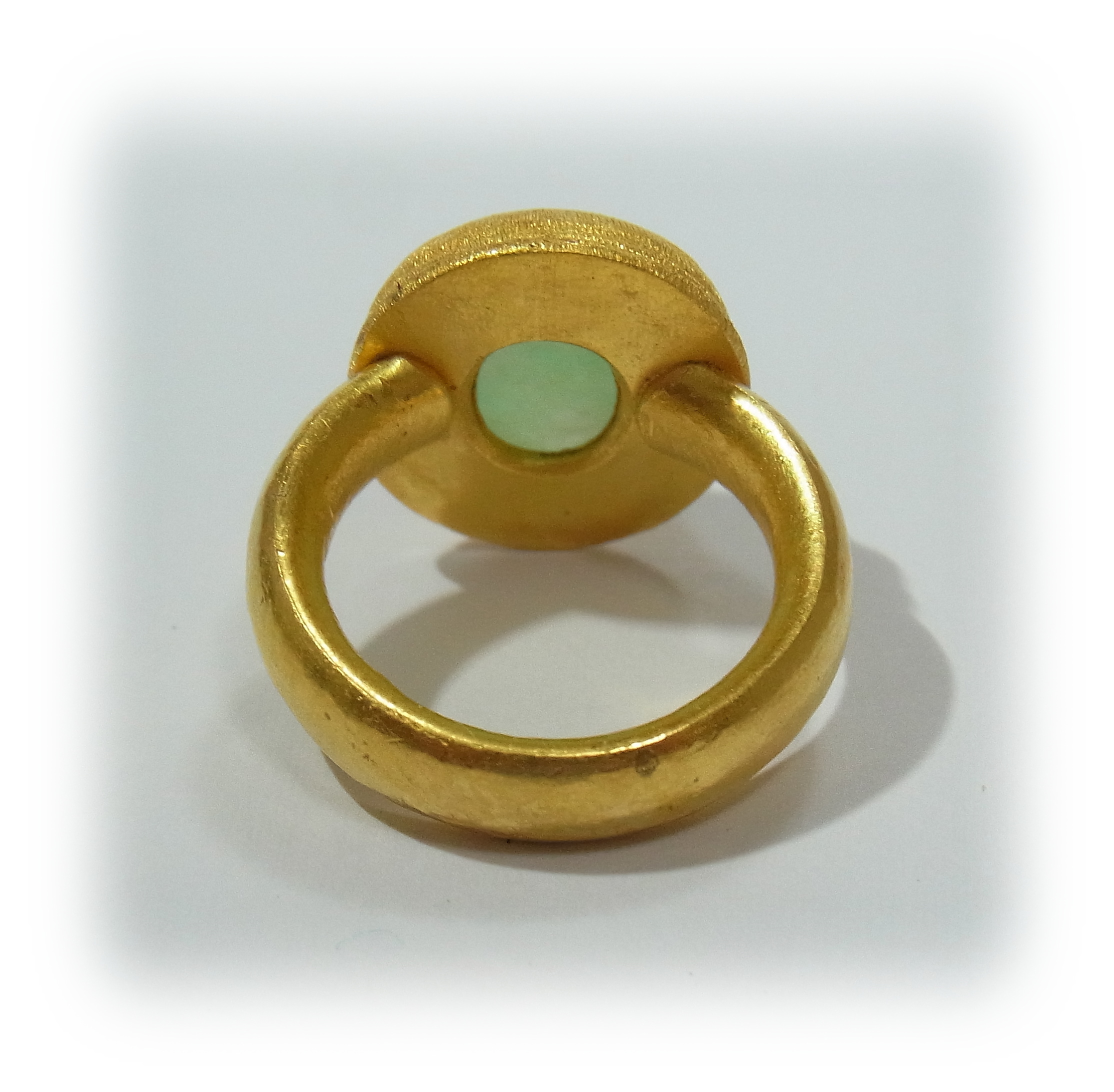 Apple green Jadeite gold ring (Back)